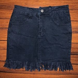 Black Fringe Skirt